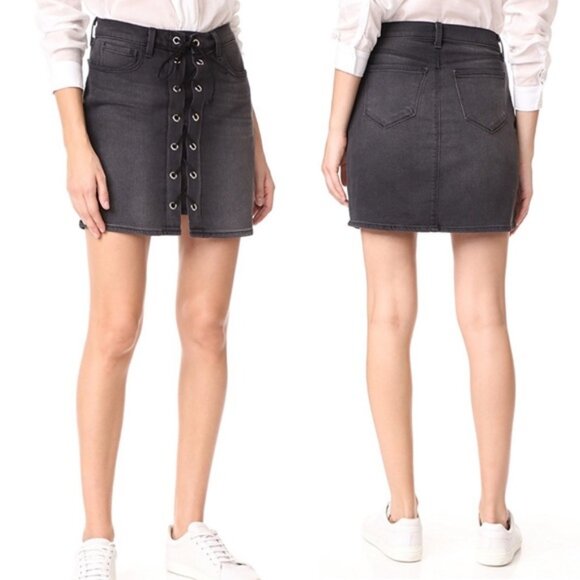 L’Agence Dresses & Skirts - L’Agence Denim Portia Lace Up Mini Skirt 29 NWOT